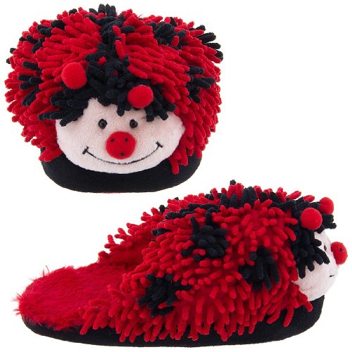 Ladybug Fuzzy Animal Slippers for Women