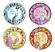 4 Assorted No Boys Allowed Melamine Salad Plates 4 Assorted No Boys Allowed Melamine Salad Plates