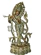 Krishna Statue Playing Flute Indian Artistic Brass Sculpture 33 Inches Krishna Statue Playing Flute Indian Artistic Brass Sculpture 33 Inches