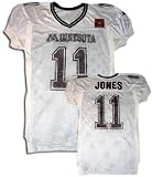 Jones Minnesota Golden Gophers White #11 Game Worn Football Jersey (50)