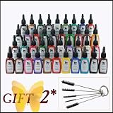 Tattoo Ink Set 40-Color Pigment Supply 15ml(0.5 oz) per color, DI-5-2, new low price $49.99