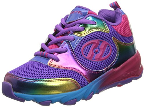 Heelys Race Skate Shoe (Little Kid/Big Kid),Black/Rainbow,4 M US Big Kid