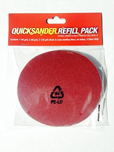 20 Pack QuickSander Hook &amp; Loop Mount 5 inch Refill Sanding Discs Kit: 40, 80 &amp; 120 Grit for Sanding on Paint, Wood, Metal &amp; many other Surfaces