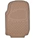 MotorTrend 100% Odorless Ridged Heavy Duty Rubber Floor Mats (Beige) - Semi Custom Fit