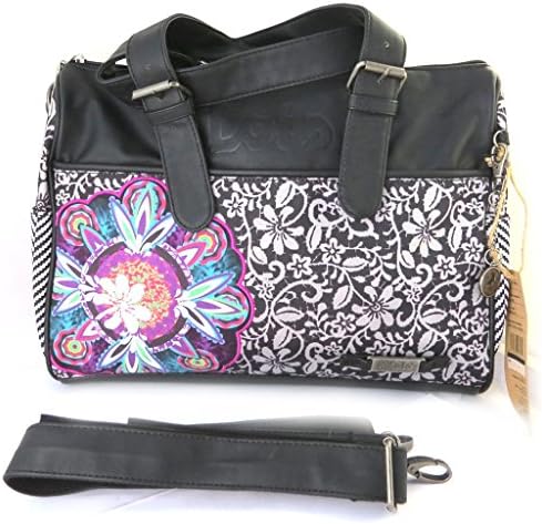 Canvas bag 'Lois Jean'black multicoloured (36x30x11.5 cm (0.00''x11.81''x4.53'') ).