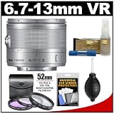 Nikon 1 6.7-13mm f/3.5-5.6 VR Nikkor-Zoom Lens (Silver) with 3 (UV/FLD/CPL) Filters + Accessory Kit