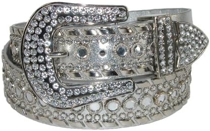 Western Belt for Women With Lots of Gorgeous Studded Rhinestones Silver/Medium