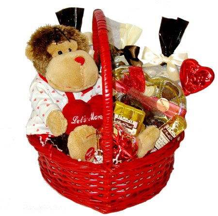Lets Monkey Around - Sugar Free Valentines Gift Basket by A Bountiful Harvest