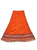 Womens Long Skirt Orange Floral Print Crinkle Maxi Skirts, New Skirt, Gift Idea