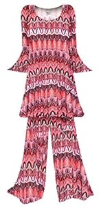 Sanctuarie Designs/Top & Pants Only/Red Swirl Hippie 2 Piece Shirt & Pants Plus Size Supersize Halloween Clothes only/8x/./