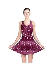 General Print Polyester/Spandex Stretchy Skater Dress 