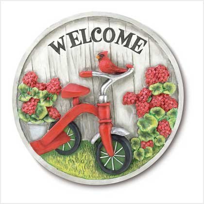 Tricycle Garden Stone Outdoor Plaque Stepping Stone