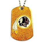 Washington Redskins Dog Fan Tag Glitter Necklace