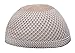 Small Faded Lt Brown Open-weave Design Nylon Muslim Kufi Hat Skull Beanie Cap