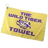 LSU Tigers Gold Wild Tiger Golf Towel