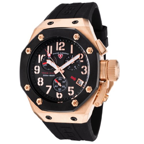 Swiss Legend Men's 10541-RG-01-BB Trimix Diver Collection Chronograph Black Rubber Watch Swiss Legend Men's 10541-RG-01-BB Trimix Diver Collection Chronograph Black Rubber Watch