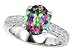 2.25 cts 925 Sterling Silver 14K White Gold Plated Genuine Oval Mystic Topaz Ring
