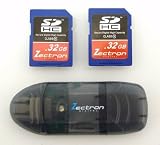 Trade Pack 2 x Zectron Pro 32GB Class 10 High Speed SDHC Memory Card for Panasonic Lumix DMC-FX3 - DMC-FX07 - DMC-FX10 - DMC-FX12 - DMC-FX30 - DMC-FX33 - DMC-FX35 - DMC-FX36 - DMC-FX37 - DMC-FX38 - DMC-FX40 - DMC-FX48 - DMC-FX50 - DMC-FX55 - DMC-FX60 - DMC-FX65 - DMC-FX66 - + SDHC 3 in 1 USB card reader