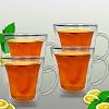 Ensemble Service � th� / caf� 4x tasses en verre thermique double paroi