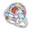 Sterling Silver Ring - Multi-Color CZ - Prong Set - 20 mm x 2 mm, Sizes 6-10 Sterling Silver Ring - Multi-Color CZ - Prong Set - 20 mm x 2 mm, Sizes 6-10