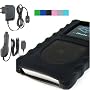 Premium Silicone skin case for Samsung K3 with Removable Belt Clip and Adjustable Sports Armband + Black Car Charger Cigarette Lighter Adapter + Black Travel Charger for Samsung K3
