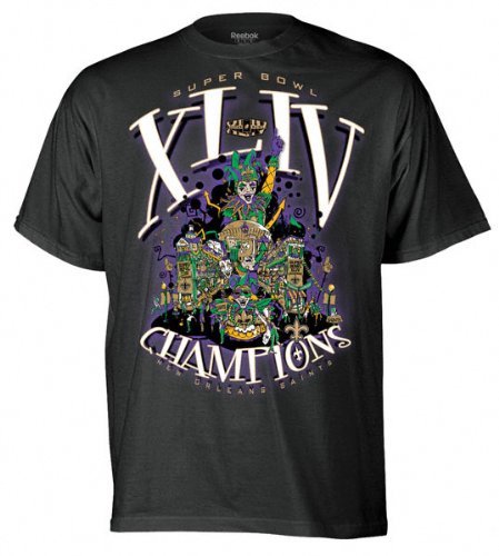 New Orleans Saints Super Bowl XLIV Champions Fat Tuesday Men's T-Shirt, Large