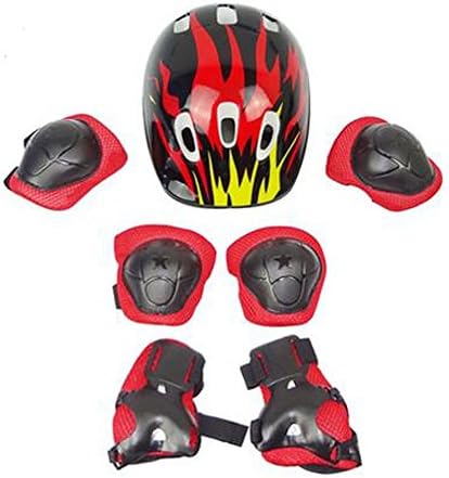 Black Flame Skating Cycling Skateboarding Gear Sets( Helmet/knee pads/gauntlets)