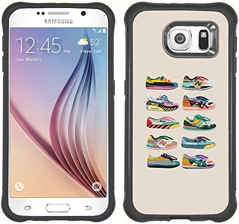 Unique Pattern Anti-Skid Hybrid Impact Shockproof Case Cover For SAMSUNG Galaxy S6 / SM-G920 , ( Sneakers Shoes Fashion Design Beige Chart )