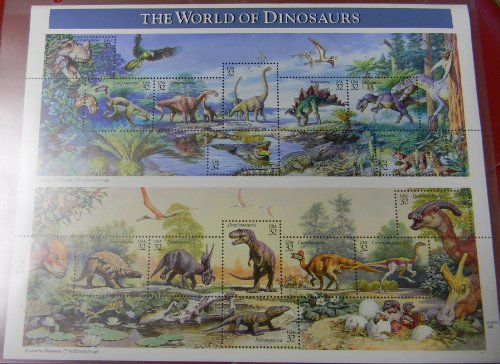 World of Dinosaurs Collectible Stamp Sheet