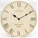 Large Shabby Chic Vintage Style Wall Clock In Antique Cream - 34cm