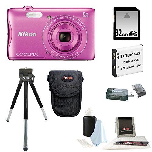 Nikon COOLPIX S3700 Camera (Pink) with 32GB Kit
