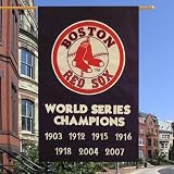MLB Boston Red Sox Navy Blue Vertical World Series Champions Applique Flag
