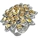 The Stainless Steel Jewellery Shop - Modern Free Size Fashion Multi Gem Flower Medallion Ring with C