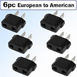 European to American Outlet Plug Adapter - 6 Pack