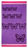 Butterfly Purple Oversized Beach Towel 40x70 - Oversized Super Luxury Velour Jacquard Beach Towel by Cotton Craft - 500 gr...