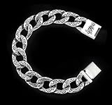 Christian Audigier Mens Logo Filigree Tattoo Design Bracelet in Sterling Silver