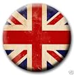 Union Jack Distressed British Flag PINBACK BUTTON 1.25 Pin / Badge Britain