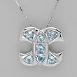 Necklace With 2.45ctw Genuine Topazes Crafted in 925 Sterling silver. Total item weight 6.5g Length 16in