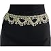 Chain Link Belt, Sexy Hip Chain, Gold-tone Brass with Loops and Bells, Fits Waist or Hips 36" - 42" for Belly Dancing or Casual Wear