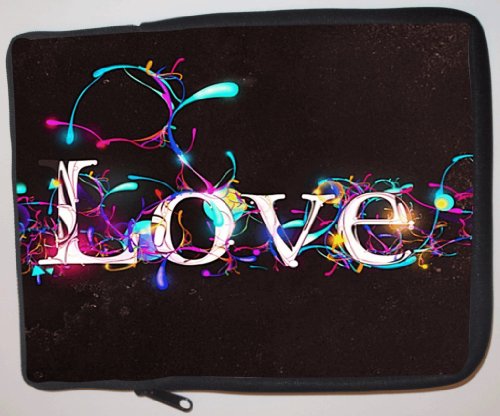 Lighted Love Design Laptop Sleeve - Note Book sleeve - iPad sleeve - can be used for for Fujitsu, Kindle, Samsung, Dell, Acer, ASUS Eee PC, Gateway, HP, Sony, Compaq, IBM, Mac, Sharp, Toshiba models - Unisex - Ideal gift for all occassions!