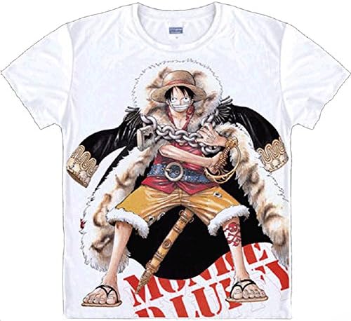 One Piece Tee Short Sleeves T shirts (XXL (US XL), White)