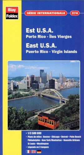 City Travel Guides Discounted  Livres : Carte routière et touristique : U.S.A. Est - Porto-Rico - Îles Vierges, N° 374 (avec un index)