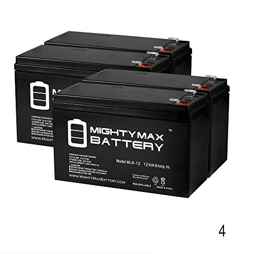 Mighty Max Battery 12V 8Ah Razor Pocket Mod Vapor Silver 15130612 Scooter Battery - 4 Pack