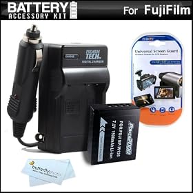 Battery And Charger Kit For Fuji Fujifilm FinePix HS30EXR, X-Pro1, X-Pro 1, HS33EXR, Fujifilm X-E1 Digital Camera Includes Extended Replacement (1500Mah) NP-W126 Battery + Ac/Dc Rapid Travel Charger + MicroFiber Cloth + More