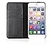 iPhone 5S Case, Shieldon Genuine Leather Case [Wallet Series] Classic Flip Book Style Cover with Stand Feature, ID Card Holder & Credit Card Slots [Magnetic Closure] for iPhone 5 / 5S, Black