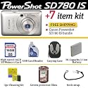 Canon Powershot SD780IS 12.1 Megapixels Digital Camera Silver With Ultimate 16GB Powershot Accessory Package Includes 16GB Memory, Slim Case, Extra NB4L Battery + More