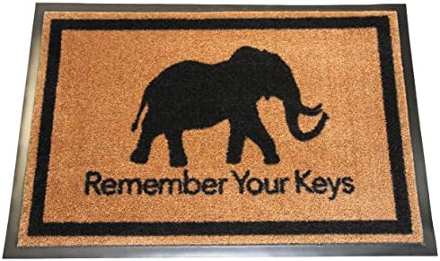 Wacky Mats - 19004441 - Remember Your Keys - Elephant - Door Mat 2' x 3'