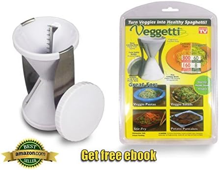 Veggetti Premium Vegetable Spiral Slicer Blade Complete Bundle - W/ 5 Free Ebooks