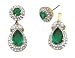 Emerald Swarovski Crystal Earrings with 24K Gold and Rhodium Plating