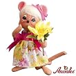6" Spring Girl Mouse By Annalee